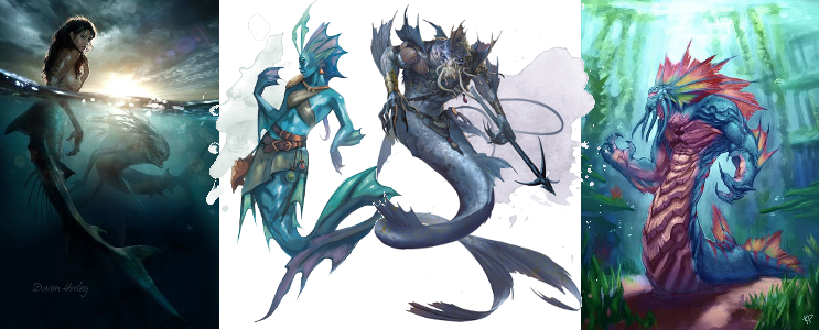 Compilation d’illustrations de Nyxes issus de differentes licences fantastiques